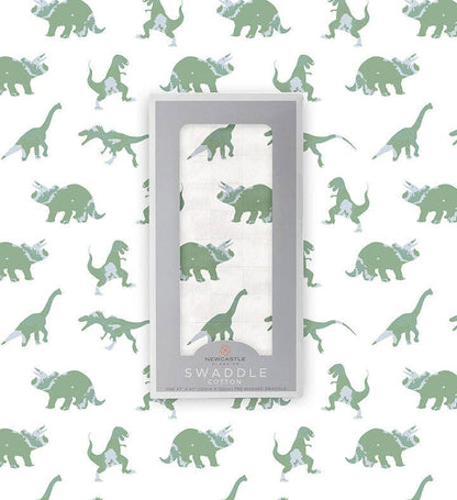 BABY - Granite Green Dinosaurs Cotton Swaddle