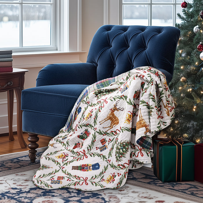 Levtex Home Festive Nutcrackers Quilted Throw Throws