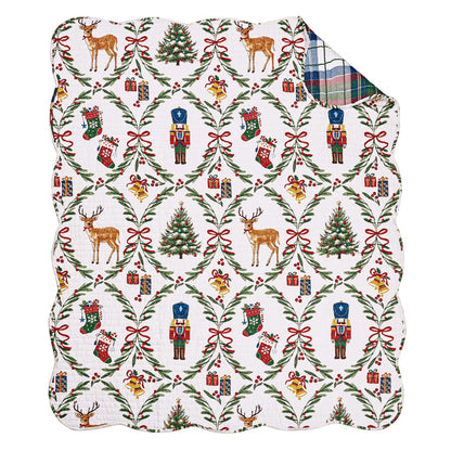 Levtex Home Festive Nutcrackers Quilted Throw Throws