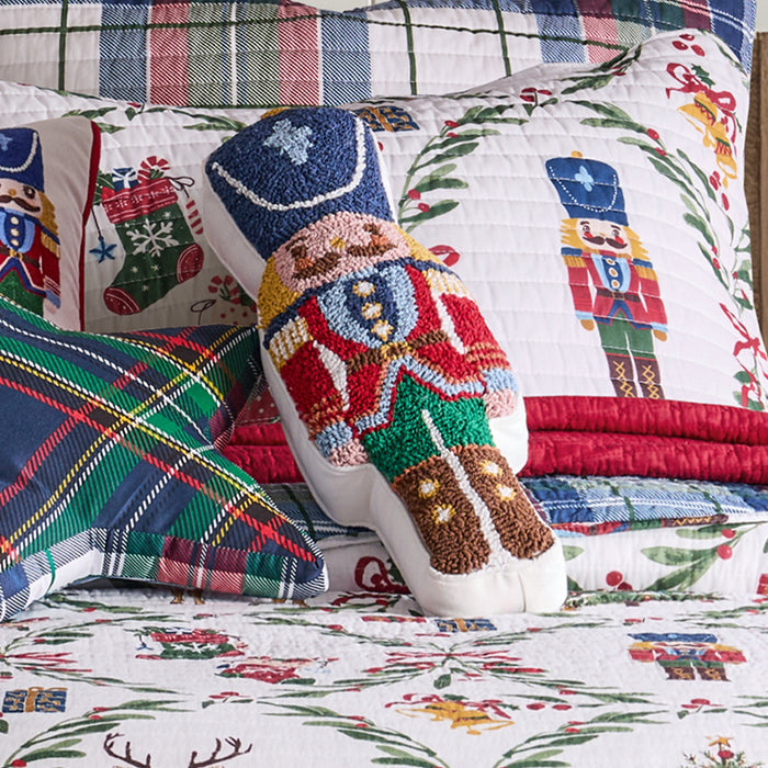Levtex Home Festive Nutcrackers Shaped Pillow Decorative Pillows