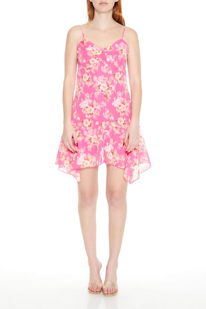 Floral Handkerchief Mini Dress