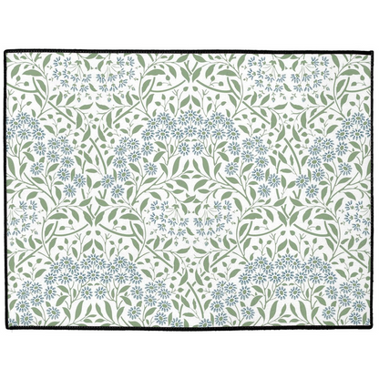 Floral Indoor/Outdoor Floor Mat William Morris Blue Green
