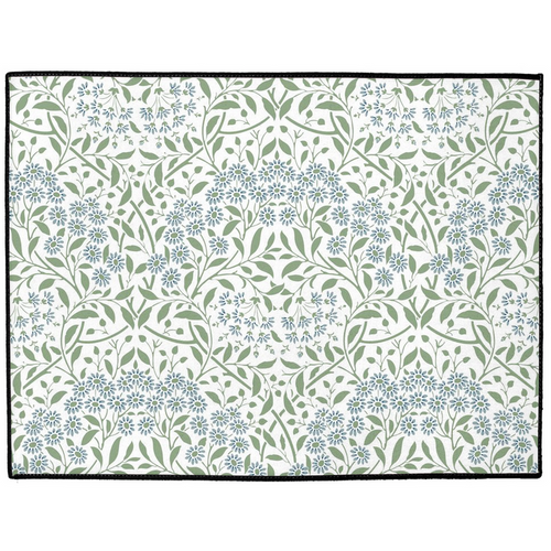 Floral Indoor/Outdoor Floor Mat William Morris Blue Green