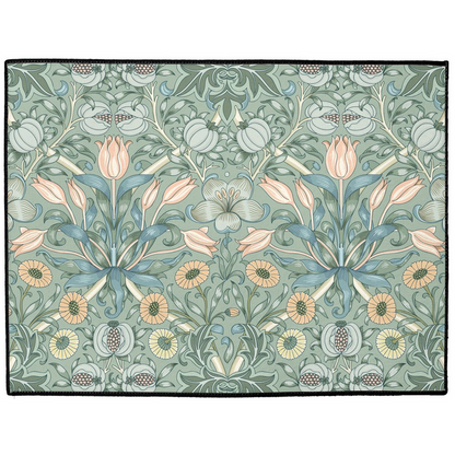 Floral Indoor/Outdoor Floor Mat William Morris Duck Egg Sage