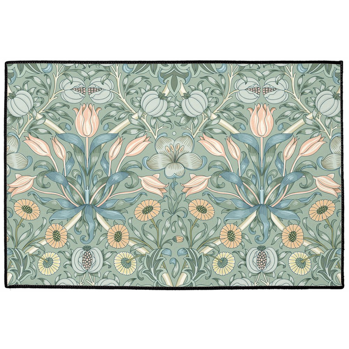 Floral Indoor/Outdoor Floor Mat William Morris Duck Egg Sage