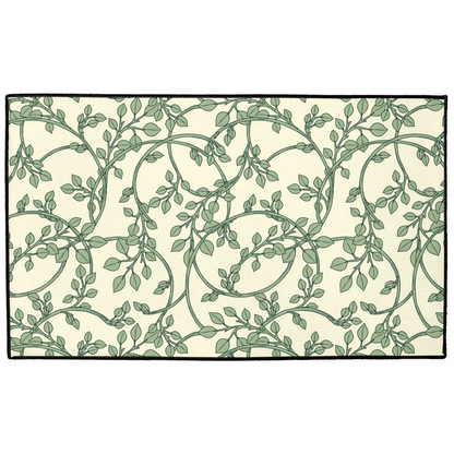 Floral Vine Indoor/Outdoor Floor Mat William Morris Cream Green