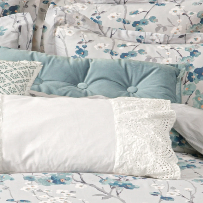 Levtex Home Florina Blue Velvet Pillow Decorative Pillows