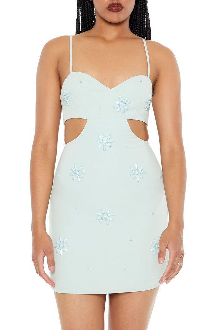 Flower Cutout Mini Dress