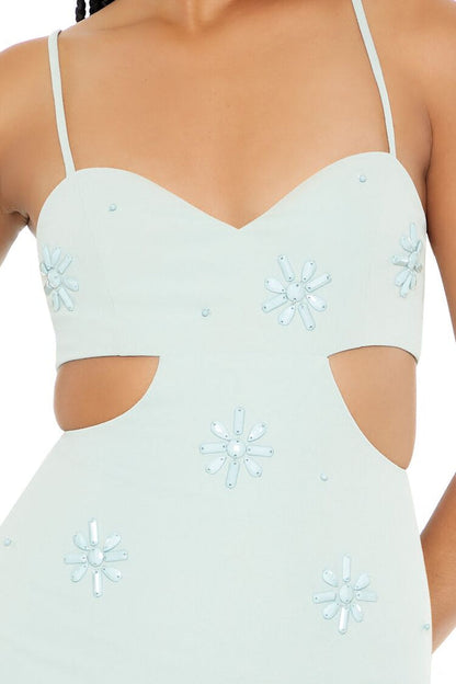 Flower Cutout Mini Dress