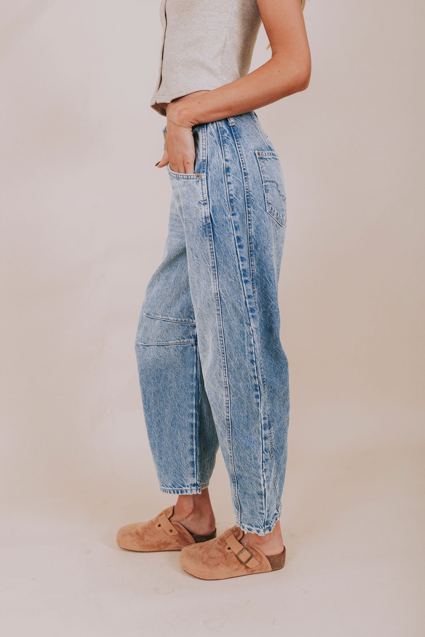 FREE PEOPLE - Good Luck Mid-Rise Barrel Jeans - 7 Colors!