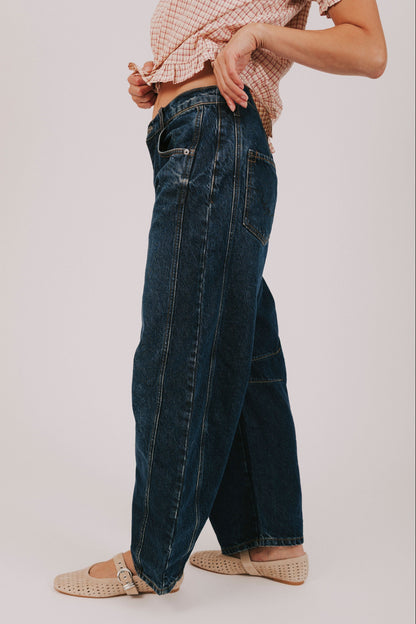 FREE PEOPLE - Good Luck Mid-Rise Barrel Jeans - 7 Colors!