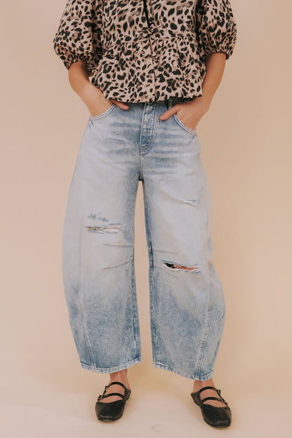 FREE PEOPLE - Good Luck Mid-Rise Barrel Jeans - 7 Colors!