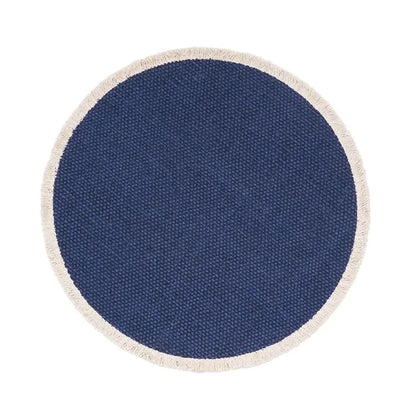Fringed Solid Round Placemat: Dandelion Yellow