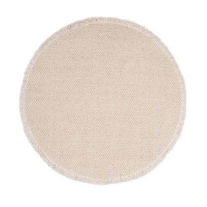 Fringed Solid Round Placemat: Dandelion Yellow
