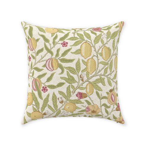 Fruit Cotton Throw Pillows William Morris Limestone Artichoke