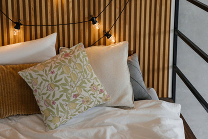 Fruit Cotton Throw Pillows William Morris Limestone Artichoke