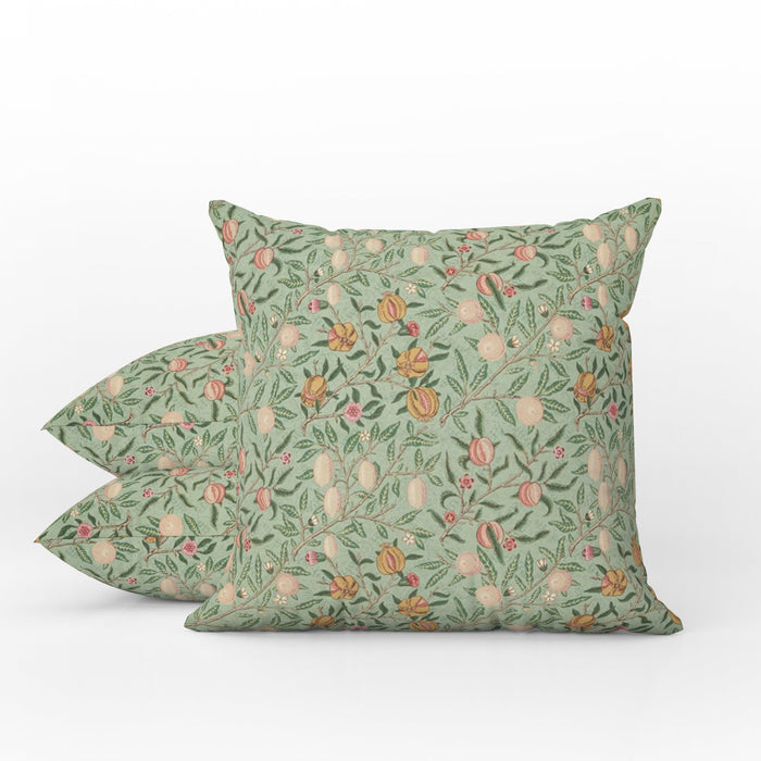 Fruit Outdoor Pillow William Morris Sage Green