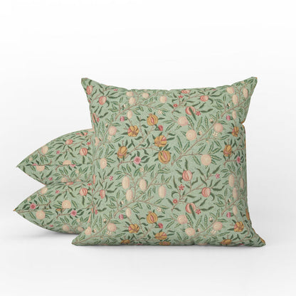 Fruit Outdoor Pillow William Morris Sage Green