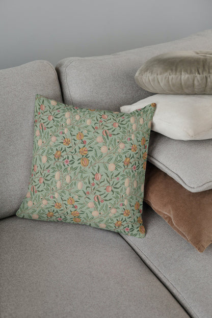Fruit Outdoor Pillow William Morris Sage Green