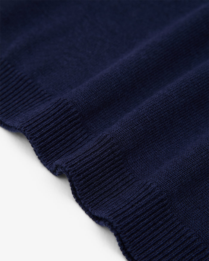 Funnel Neck Knit Top - Navy