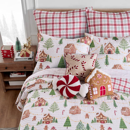 Levtex Home Gingerbread Village Euro Sham Set of 2 Euro Shams