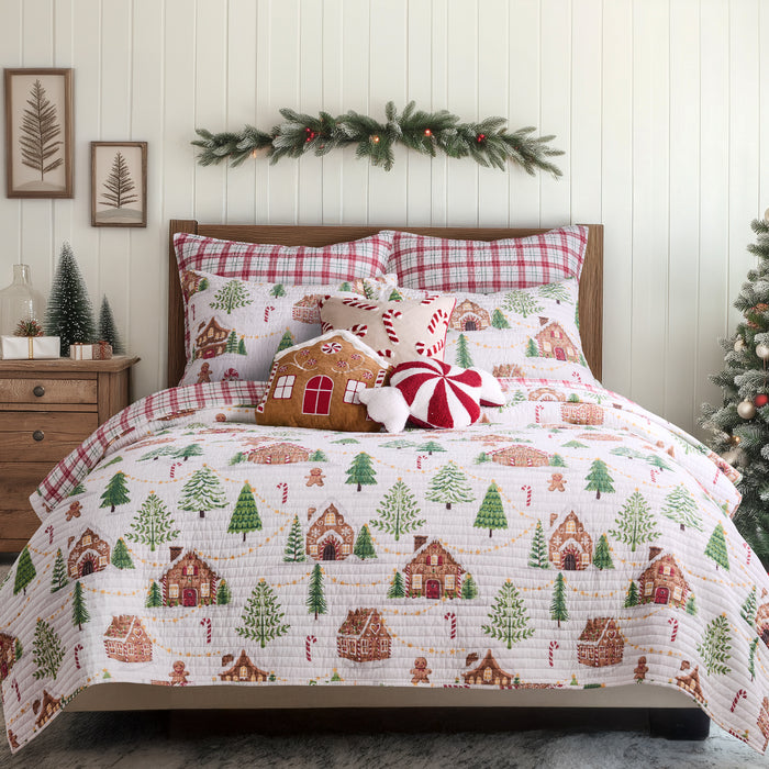 Levtex Home Gingerbread Village Euro Sham Set of 2 Euro Shams