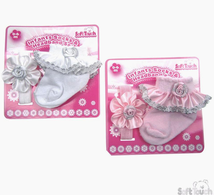 Girls Headband & Socks Set (GS36-16) - Kidswholesale.co.uk