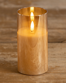 Glass Smooth Flameless Candle (Sienna/Amber/Charcoal)