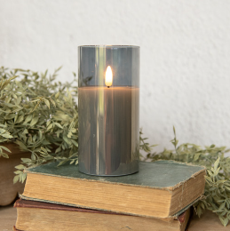 Glass Smooth Flameless Candle (Sienna/Amber/Charcoal)