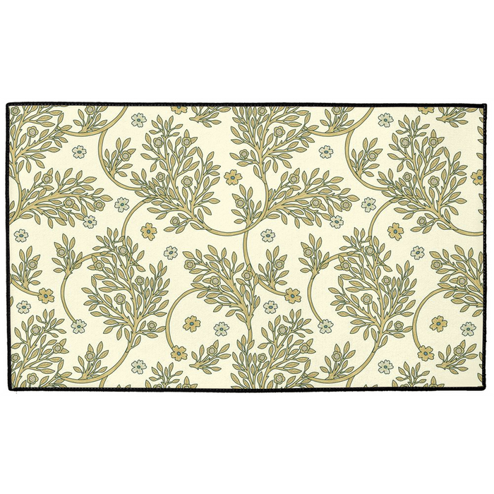 Golden Leaf Indoor/Outdoor Floor Mat William Morris Cream Gold