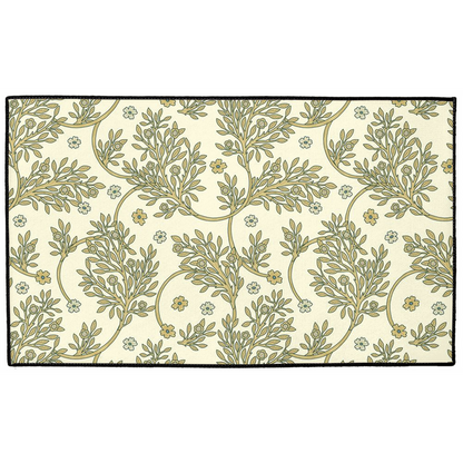 Golden Leaf Indoor/Outdoor Floor Mat William Morris Cream Gold