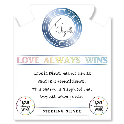 Green Angelite Bracelet with Love Always Wins Sterling Silver Charm