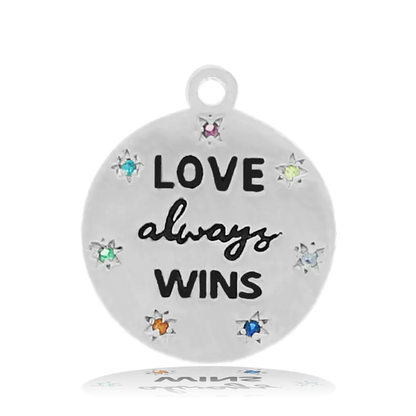 Green Angelite Bracelet with Love Always Wins Sterling Silver Charm