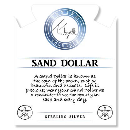 Green Angelite Bracelet with Sand Dollar Sterling Silver Charm