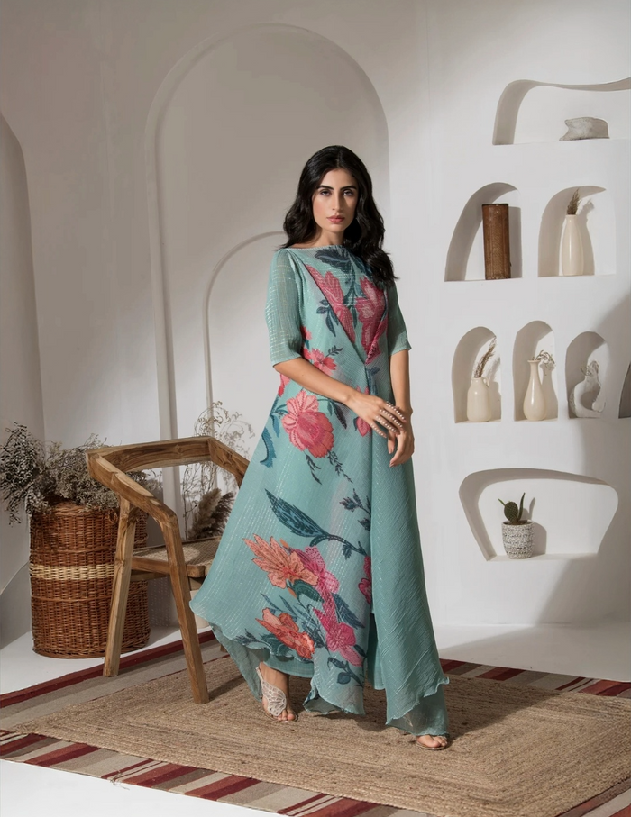 Green Flower Co-ord Set