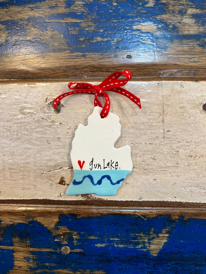Gun Lake Ceramic Ornament