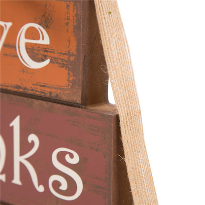 Handcrafted Wooden "Give Thanks" Block Set