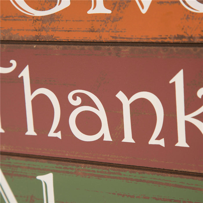 Handcrafted Wooden "Give Thanks" Block Set