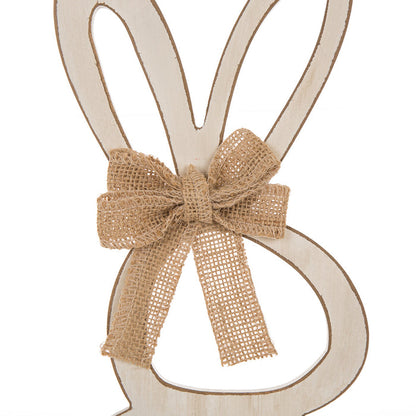 Handcrafted Wooden Monogram "B" Bunny Wall Hanging Sign