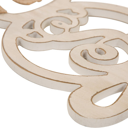 Handcrafted Wooden Monogram "B" Bunny Wall Hanging Sign