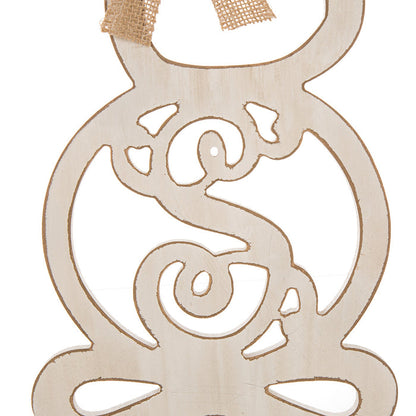 Handcrafted Wooden Monogram "B" Bunny Wall Hanging Sign