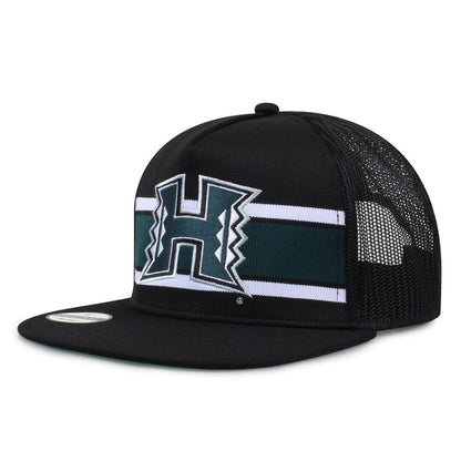 University of Hawaii Class of '92 trucker hat, angled front view showing embroidered logo and mesh side