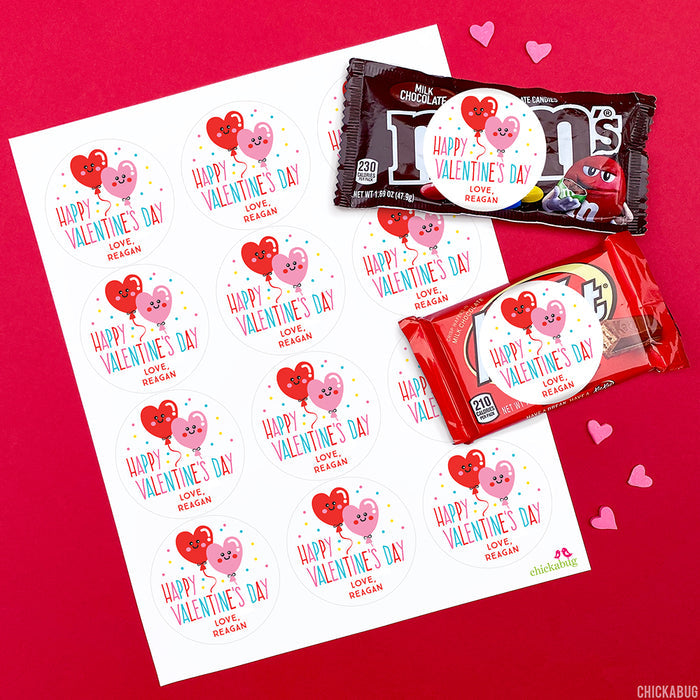 Heart Balloons Valentine's Day Stickers