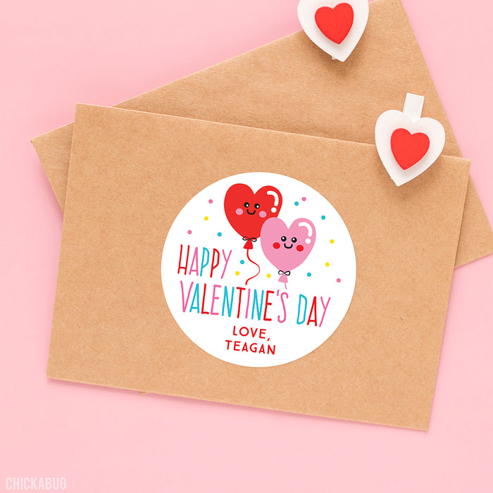 Heart Balloons Valentine's Day Stickers