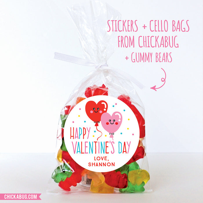 Heart Balloons Valentine's Day Stickers