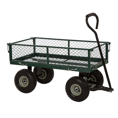 Heavy Duty Green Steel Utility Garden Cart, 550 lbs Weight Capacity