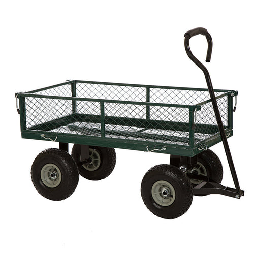 Heavy Duty Green Steel Utility Garden Cart, 550 lbs Weight Capacity
