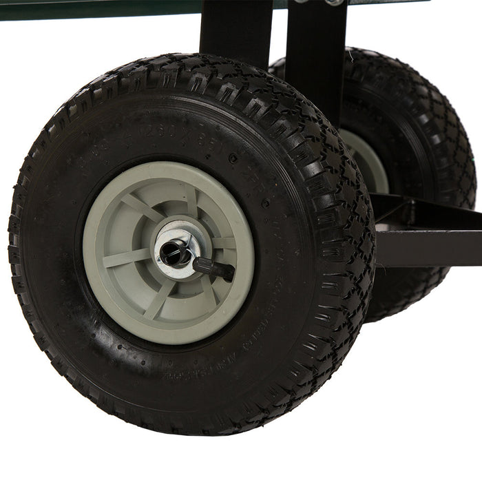 Heavy Duty Green Steel Utility Garden Cart, 550 lbs Weight Capacity