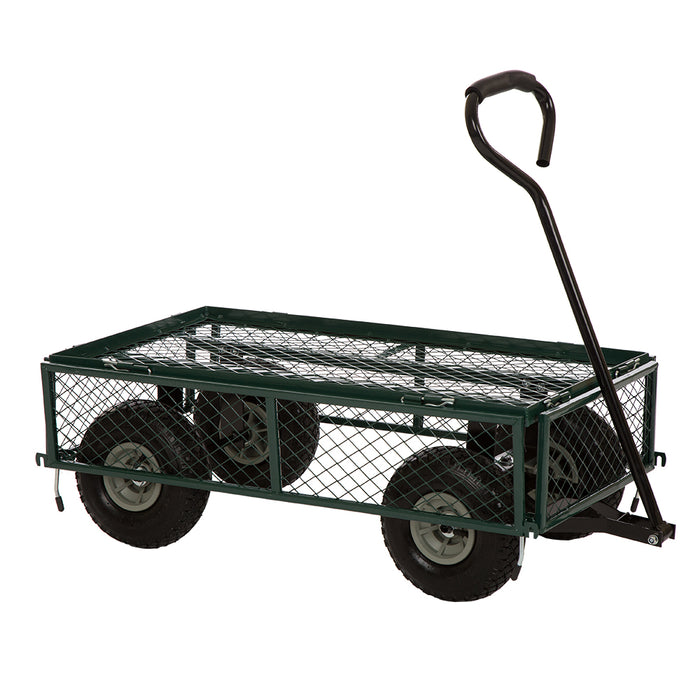 Heavy Duty Green Steel Utility Garden Cart, 550 lbs Weight Capacity