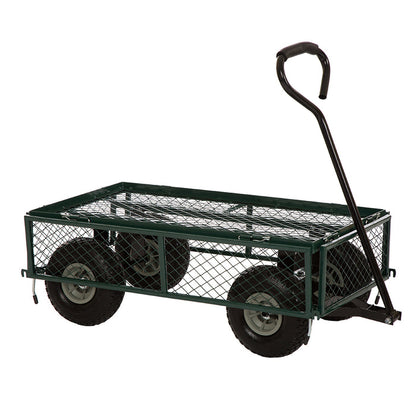 Heavy Duty Green Steel Utility Garden Cart, 550 lbs Weight Capacity